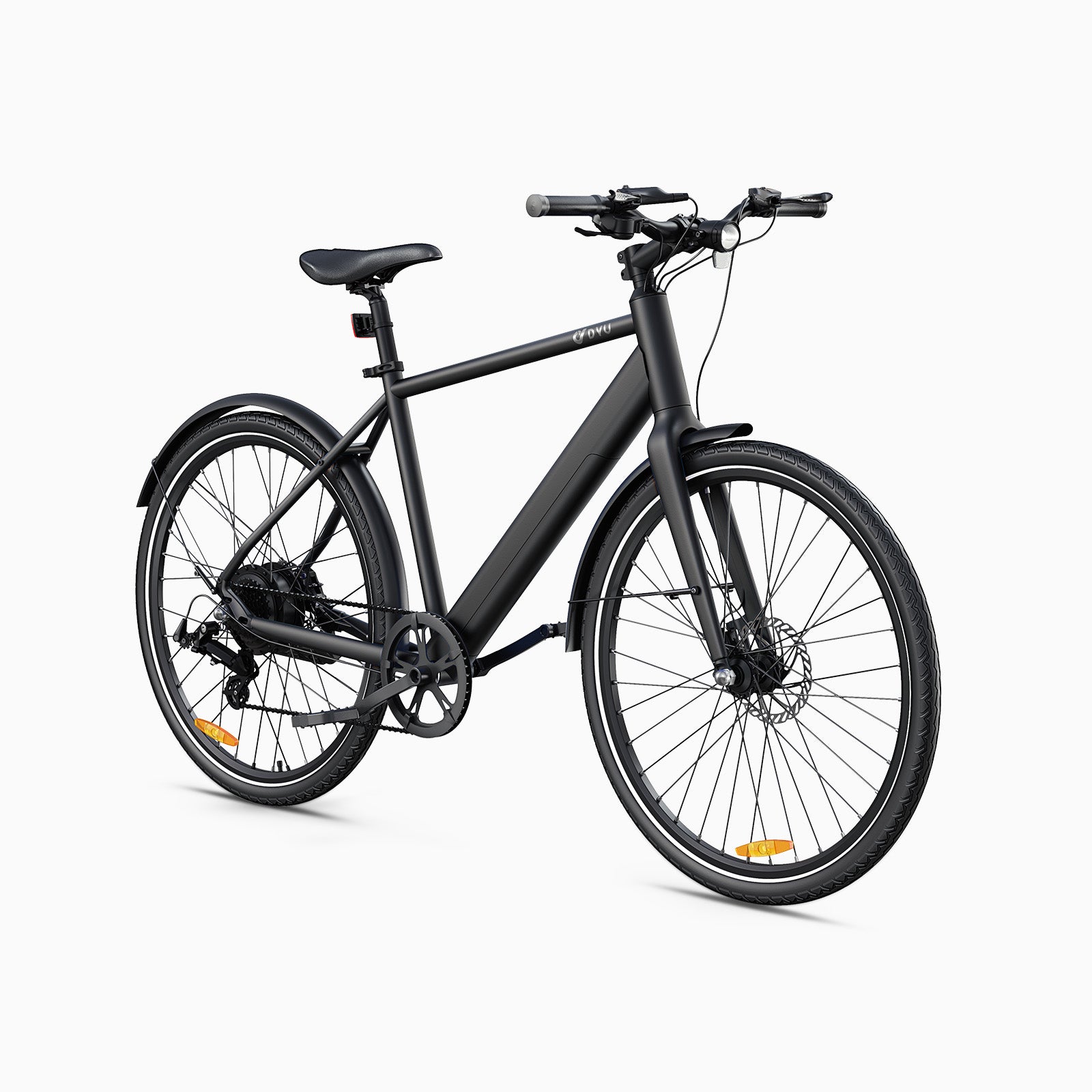 DYU Stroll 1 City Electric Bike in sleek matte black finish, modern design. DYU Stroll 1 City Electric Bike in sleek matte black finish, modern design.