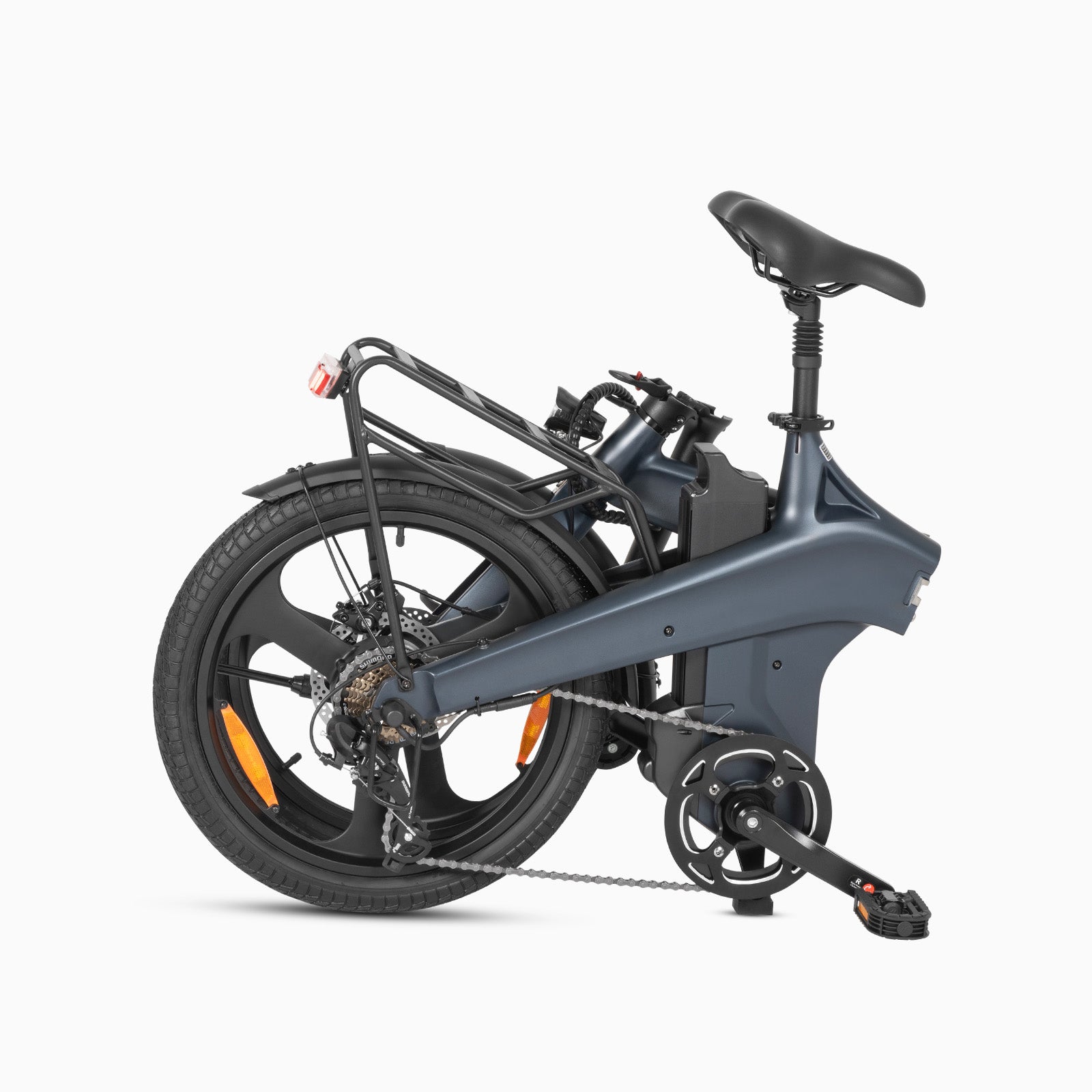 DYU T1 20 pollici bici elettrica pieghevole grigia con freni a disco e design compatto DYU T1 20 pollici bici elettrica pieghevole grigia con freni a disco e design compatto