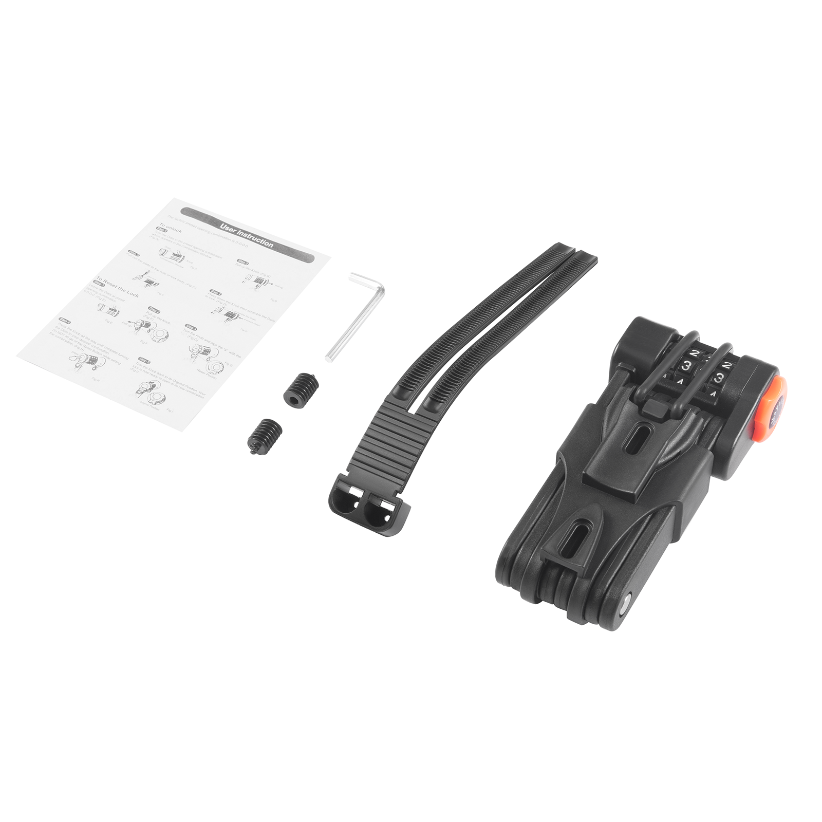 Blocco combinato DYU per biciclette, include istruzioni e accessori per montaggio. Blocco combinato DYU per biciclette, include istruzioni e accessori per montaggio.