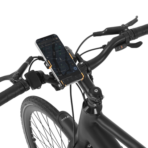 Supporto smartphone robusto DYU per bici con smartphone che visualizza una mappa Supporto smartphone robusto DYU per bici con smartphone che visualizza una mappa
