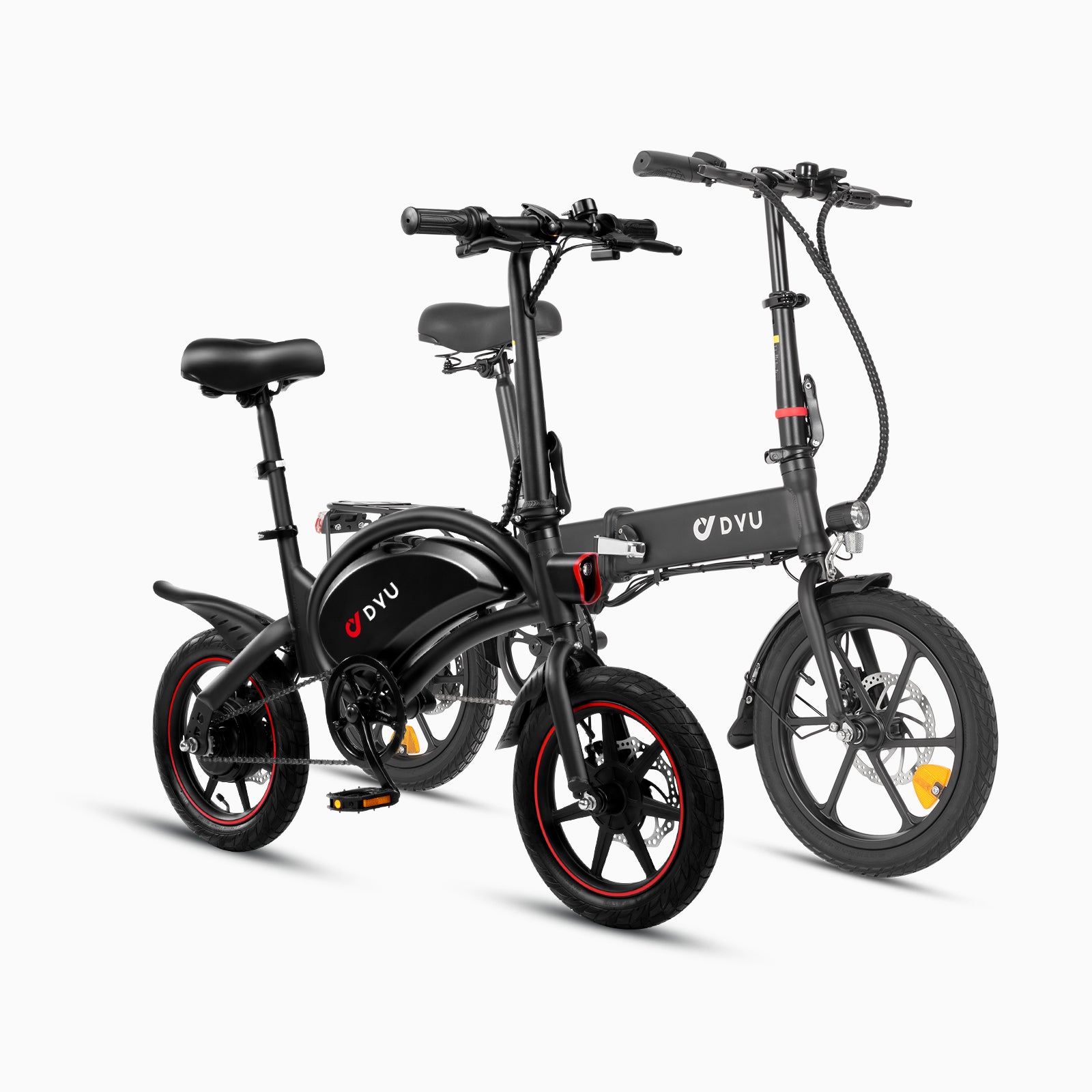 DYU D3F and A1F electric bikes in stylish black design DYU D3F and A1F electric bikes in stylish black design