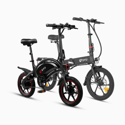 DYU D3F and A1F electric bikes in stylish black design DYU D3F and A1F electric bikes in stylish black design