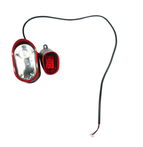 Faro e luce posteriore per ebike, design con connettori per installazione facile. Faro e luce posteriore per ebike, design con connettori per installazione facile.