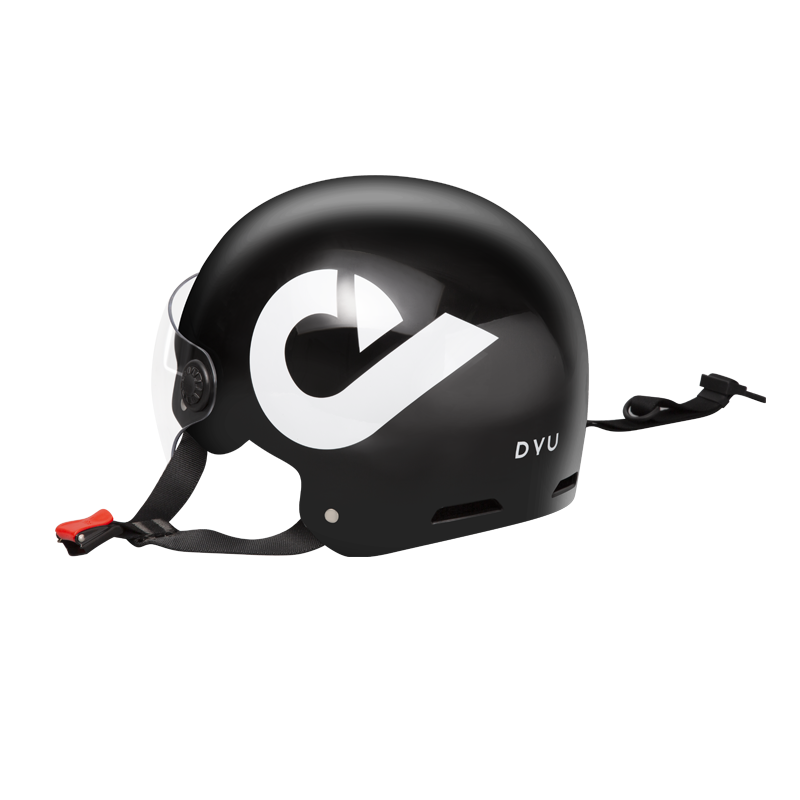 Casco da bici nero elegante con logo DYU e design protettivo. Casco da bici nero elegante con logo DYU e design protettivo.