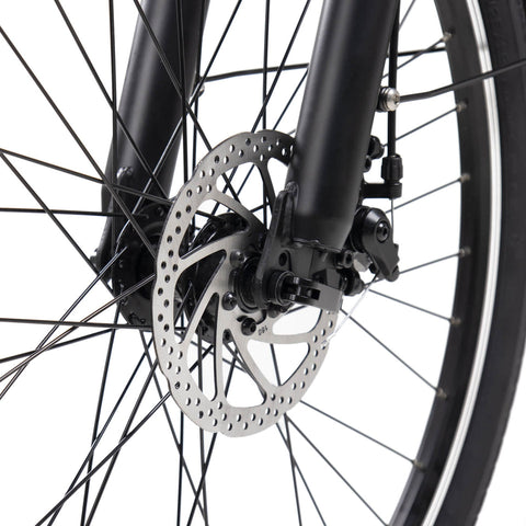 Freno a disco anteriore della bicicletta elettrica DYU C6 per sicurezza e controllo. Freno a disco anteriore della bicicletta elettrica DYU C6 per sicurezza e controllo.