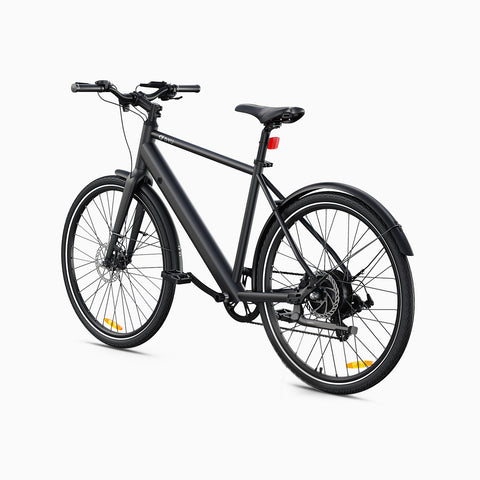 Bicicletta elettrica DYU Stroll 1 nera opaca con design elegante e freni a disco.