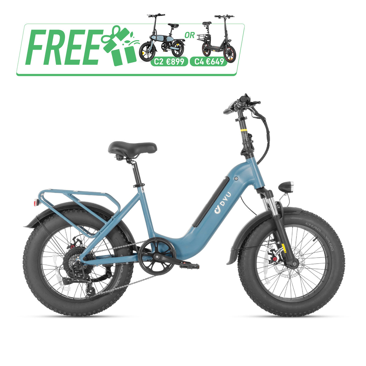 DYU FF500 20 Inch Fat Tire Electric Bike